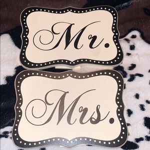 MR & MRS cursive signs